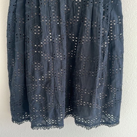 Anthropologie Maeve Eyelet Black Mini Dress - Picture 4 of 9